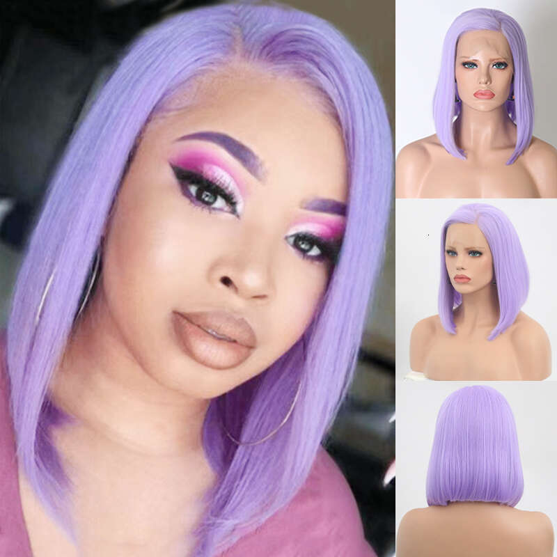 Short Wigs For Women Straight Platinum Blonde Bob Synthetic Lace Front Wig Natural Haire Daily Use