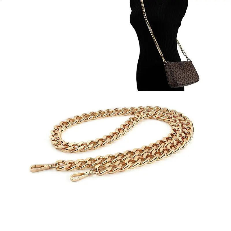 Aluminum Chain 14K Color Retaining Gold Diy Handmade Simple Metal Wrap Underarm Shoulder Strap Replacement 240914