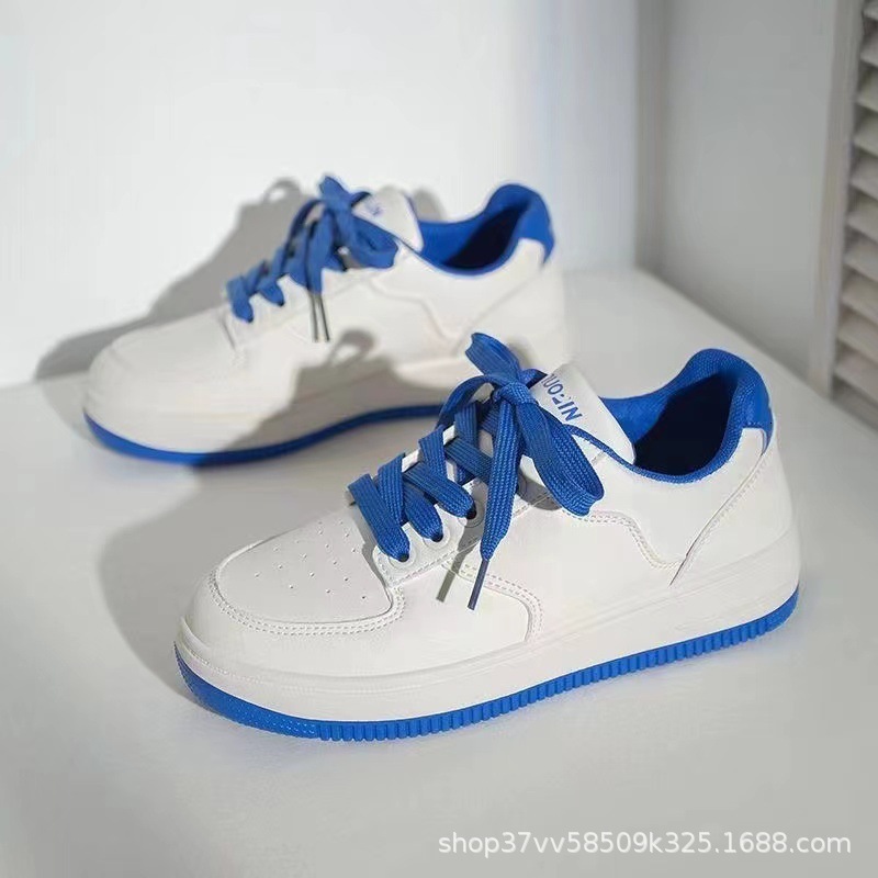 White Korean Thick Soled Four Seasons Board Shoes High School Students New Lace Up Breathable Casual Women Sneakers