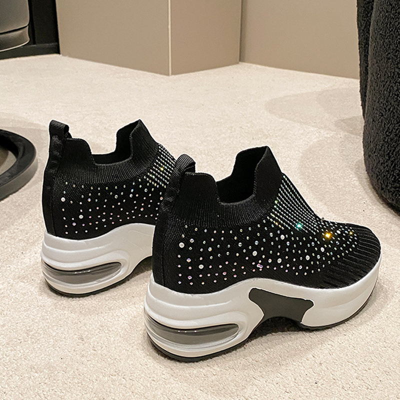 High Quality Air Cushion For Women lightweight Breathable Hiking Shoes Rhie Platform wedge SLIP-ON sneakers Loafers