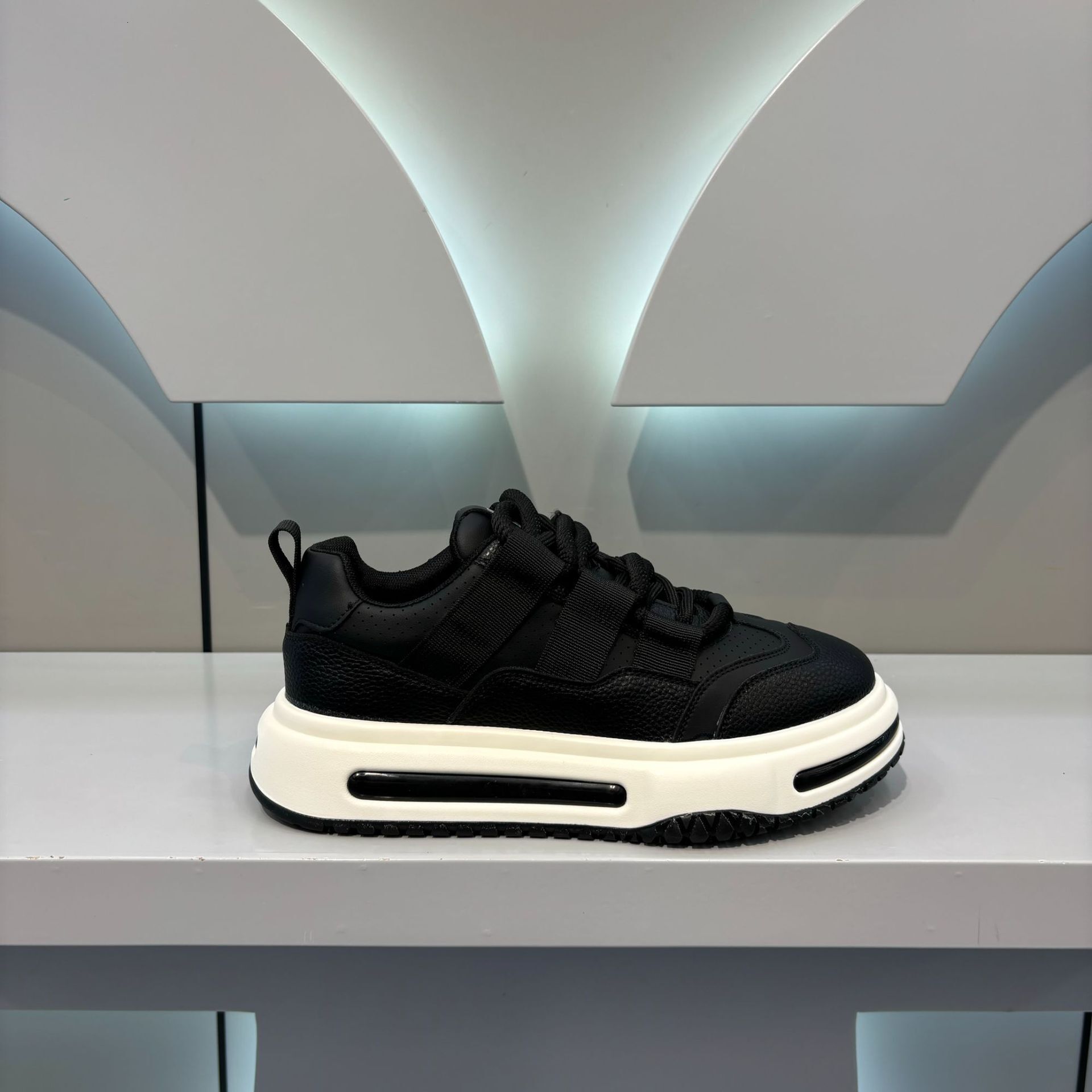 Ddmybear Trendy Brand White 2024 Autumn New Style Fashionable Splicing Air Cushion Thick Sole Height Increasing Casual Men's Shoes Chinese Brand 