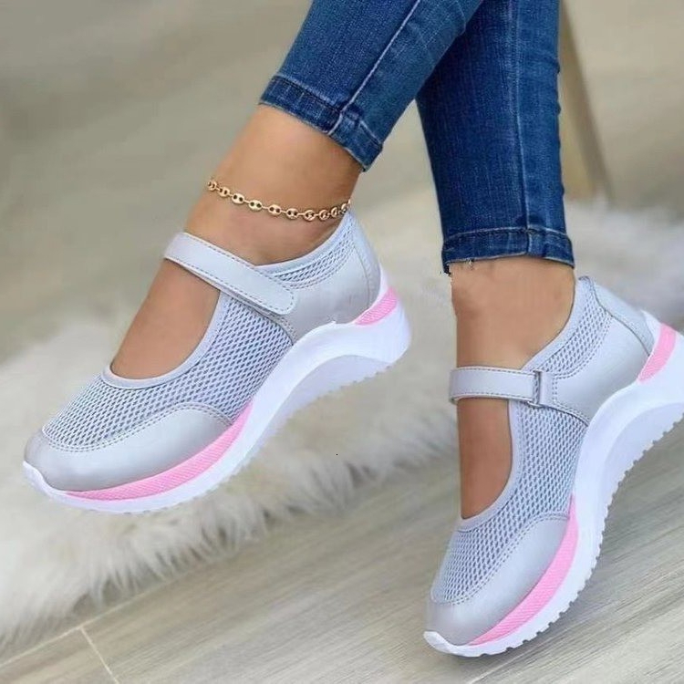 2024 New AutumnOutdoorBreathable Mesh Women Casual Platform Sneakers Travel Walking Footwear Large Size Vulcanized Shoes