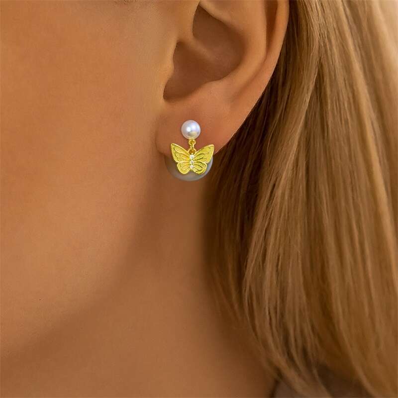 New 925 Sterling Silver Trendy Sea Shell Gold Color Drop Earrings For Women Glossy Pearl Earring Wedding Jewelry