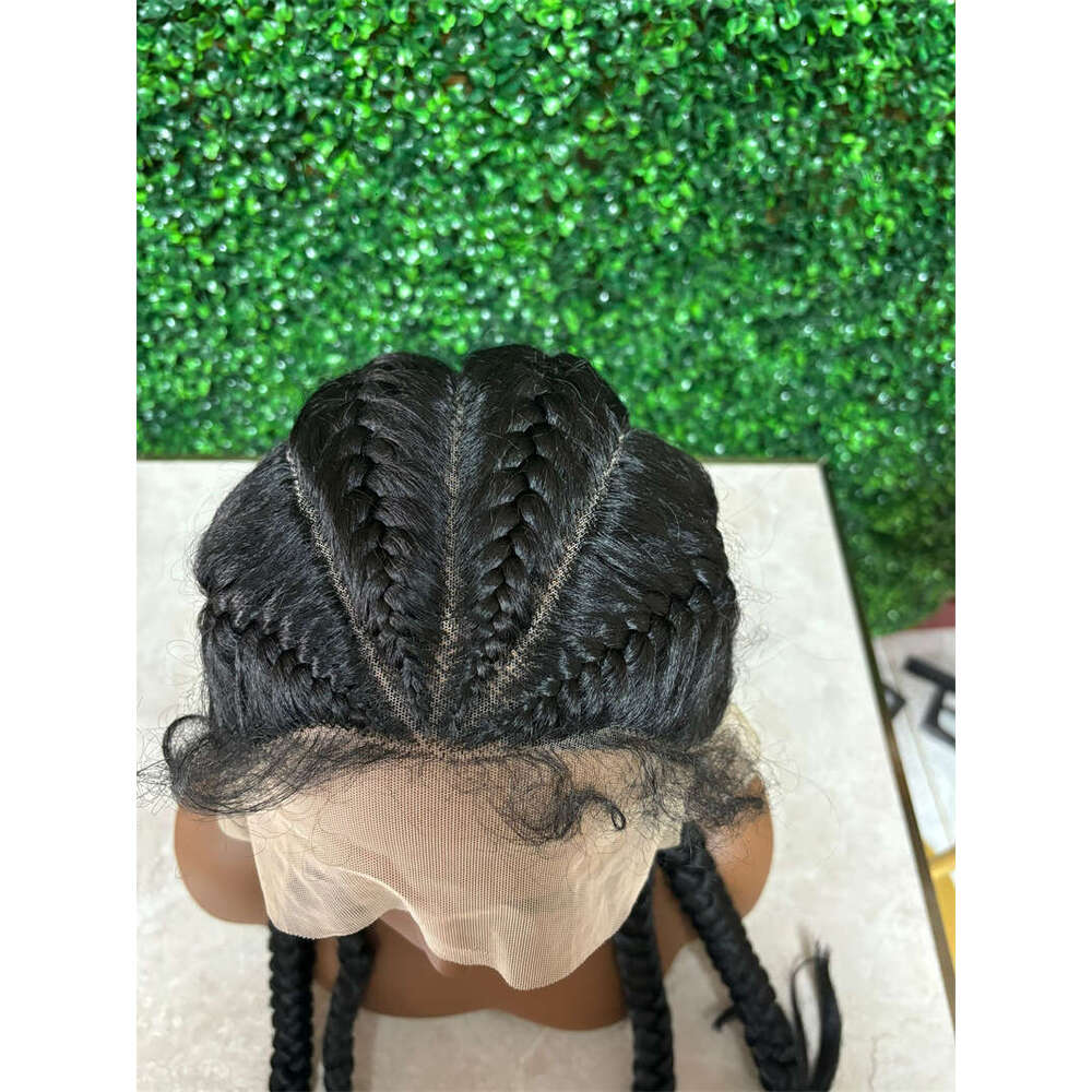 28 Inch For Black Women Full Front Box Wig Knotless Braided Wigs Lightweight Braids Synthetic Lace