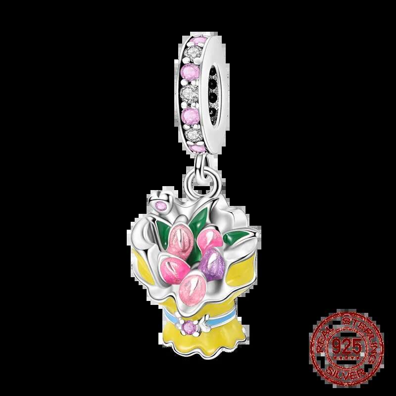 S925 Golden Color Charms Beads Sterling Silver wer Cat Moon Star Dangle pendant Fit Original Bracelet DIY Jewelry