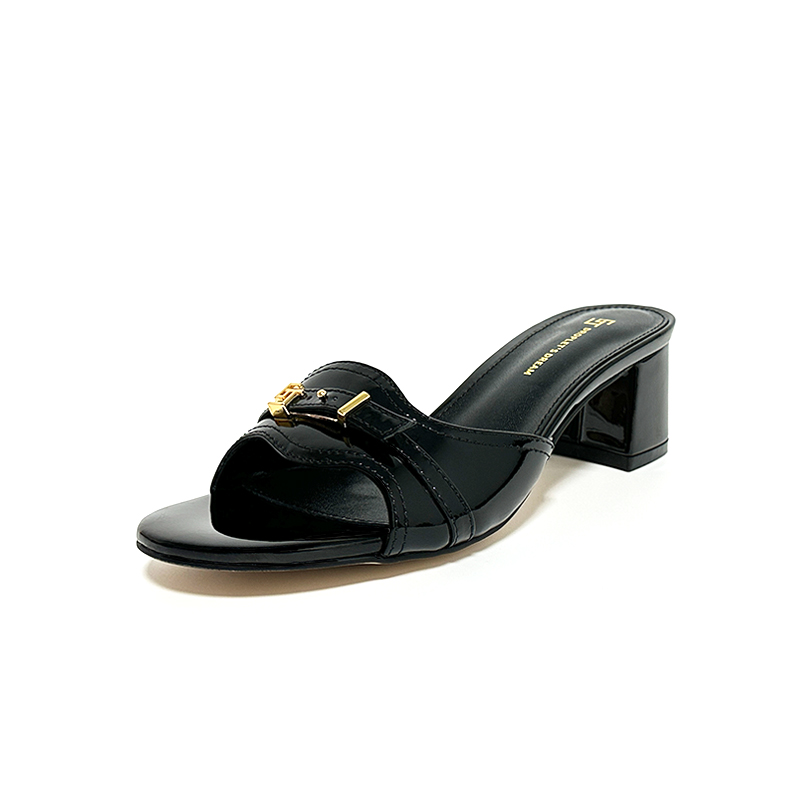 Thick high heels slippers women sandals genuine leather slides outdoor and indoor designer shoes size 35-44