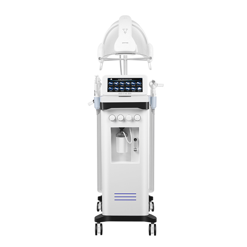 Professional 12 IN 1 Oxygen Dome Mask Pore Exfoliating Skin Care Lifting Machine Dermabrasion Facial Deep Cleansing Instrument Aqua Hydro Beauty Equip