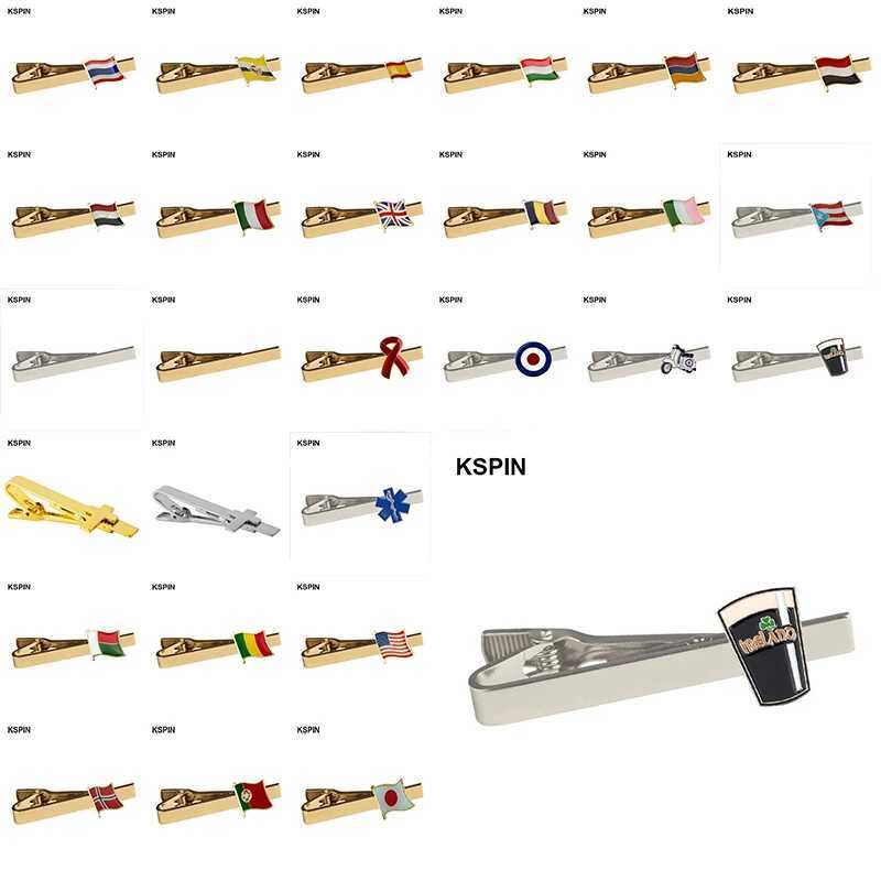 National flag tie clip rural national flag tie clip metal mens tie clip various business styles KS-0090 W240914