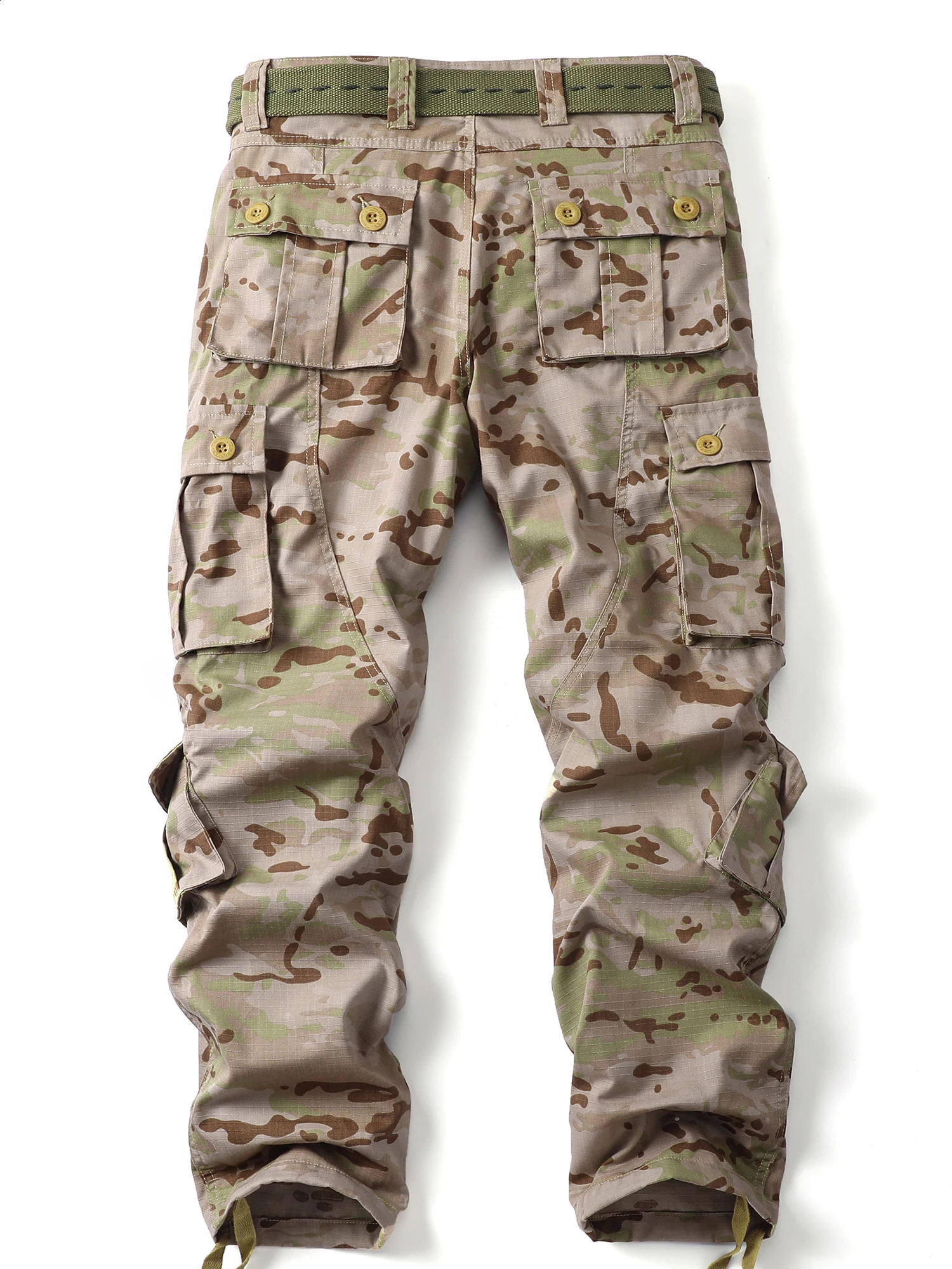AKARMY Mens Wild Cargo Pants Camo Pants Cotton Casual Work Hiking Pants with 8 PocketsNo Belt 240913