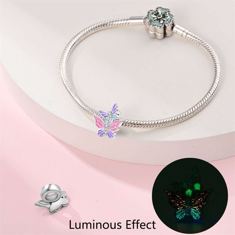 925 Sterling Silver Deer Luminous Animal Charms Bead Fit Original Bracelets DIY Jewelry New Term Party Gift