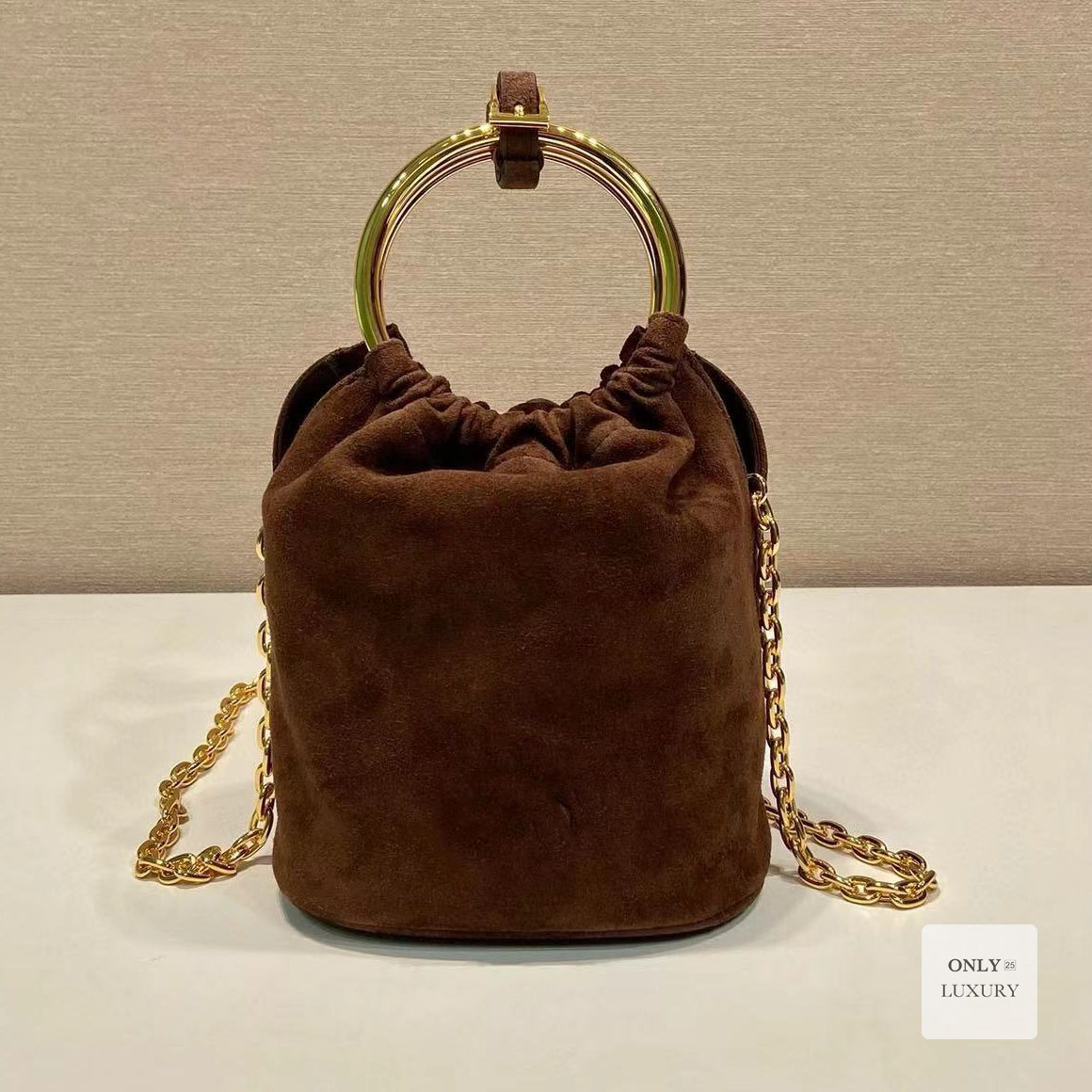 Luxury designer suede nappa leather chain clutch bucket evening bags shoulder bag mini handbag women lady crossbody purse wallet fall winter mirror quality