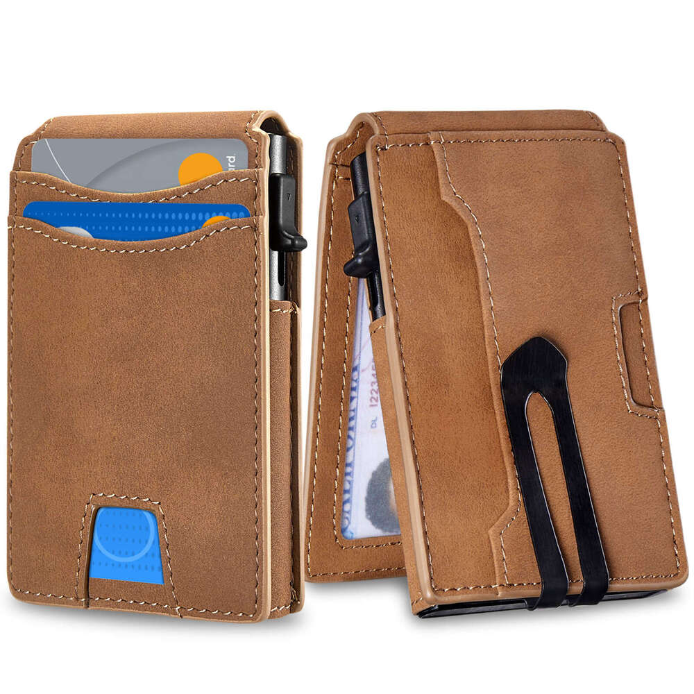 AMZZ Carbon fiber genuine leather, soft anti-theft brush, wallet, men's high-end feeling