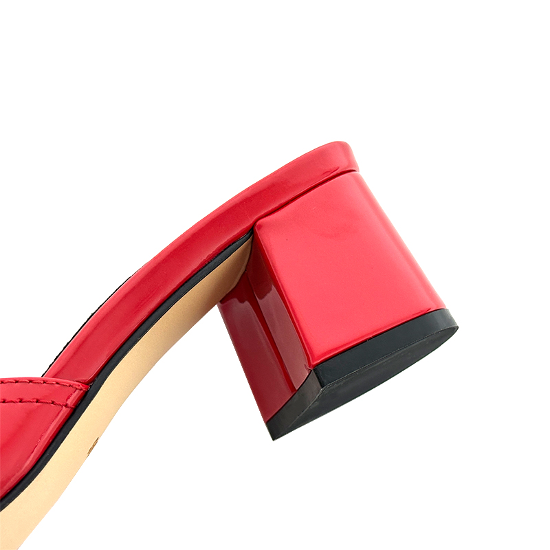 Thick high heels slippers women sandals genuine leather slides outdoor and indoor designer shoes size 35-44