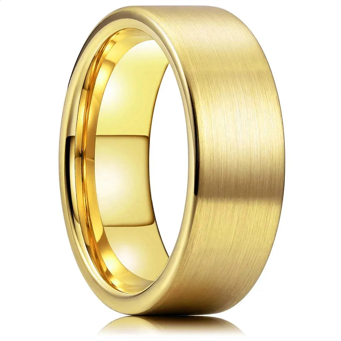 Simple 8mm Men Stainless Steel Rings Black Brushed Matte Finish For Women Wedding Band Jewelry Drop 240906