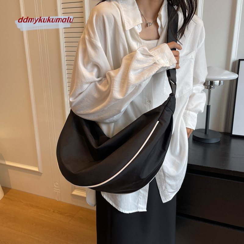 Nylon crossbody for women, 2024 autumn and winter new trendy dumpling lightweight small armpit bag, single shoulder canvas bag H7.16#17 ddmykukumalu