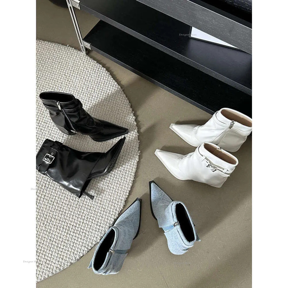 Women's Booties 2024S New Design Stiletto Heel Gentle Style Vintage Style Minimalist Style Triple Black Commuter Shoes Free Shipping