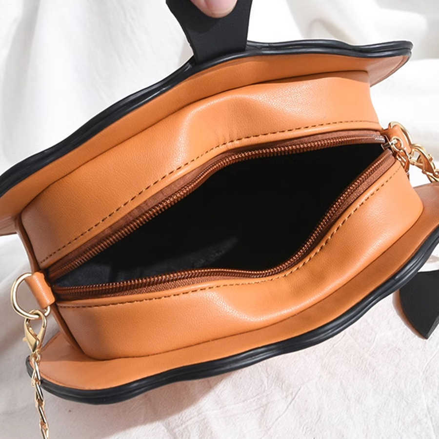 CMM Funny Pumpkin Color Contrasting Personalized Creative One Shoulder Diagonal Cross Chain Small Bag Cartoon Halloween Womens Bag