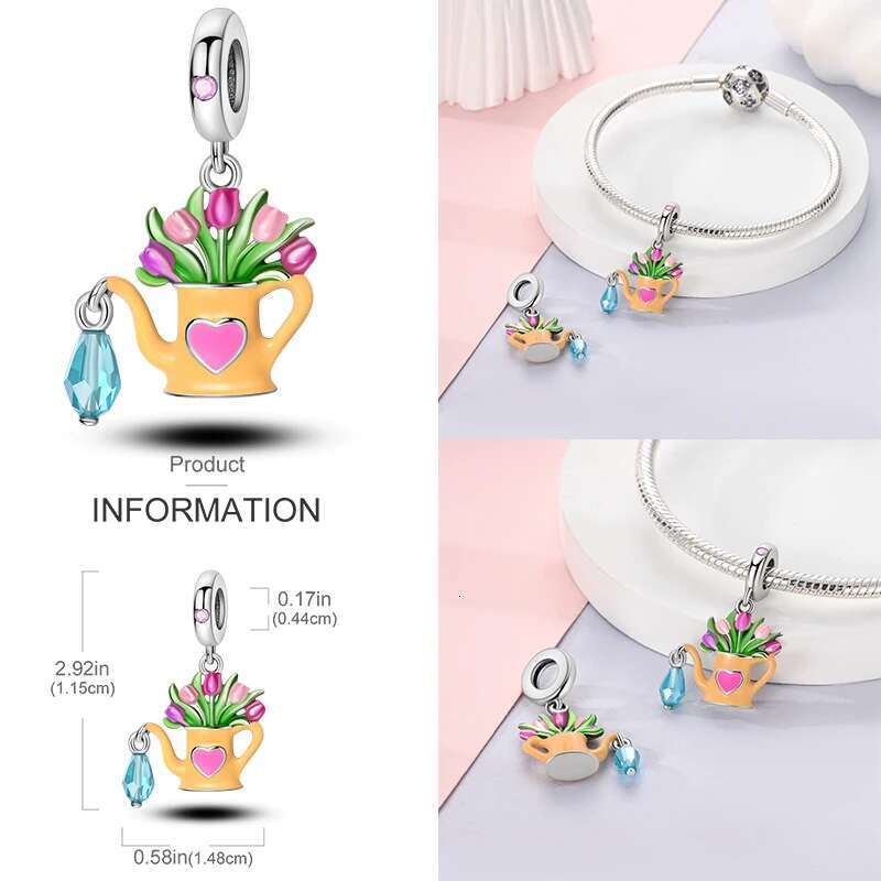 925 Sterling Silver Summer Style Charms ice cream Fruits toaster Bead Pendant Fit Original Bracelet Charm DIY Jewelry