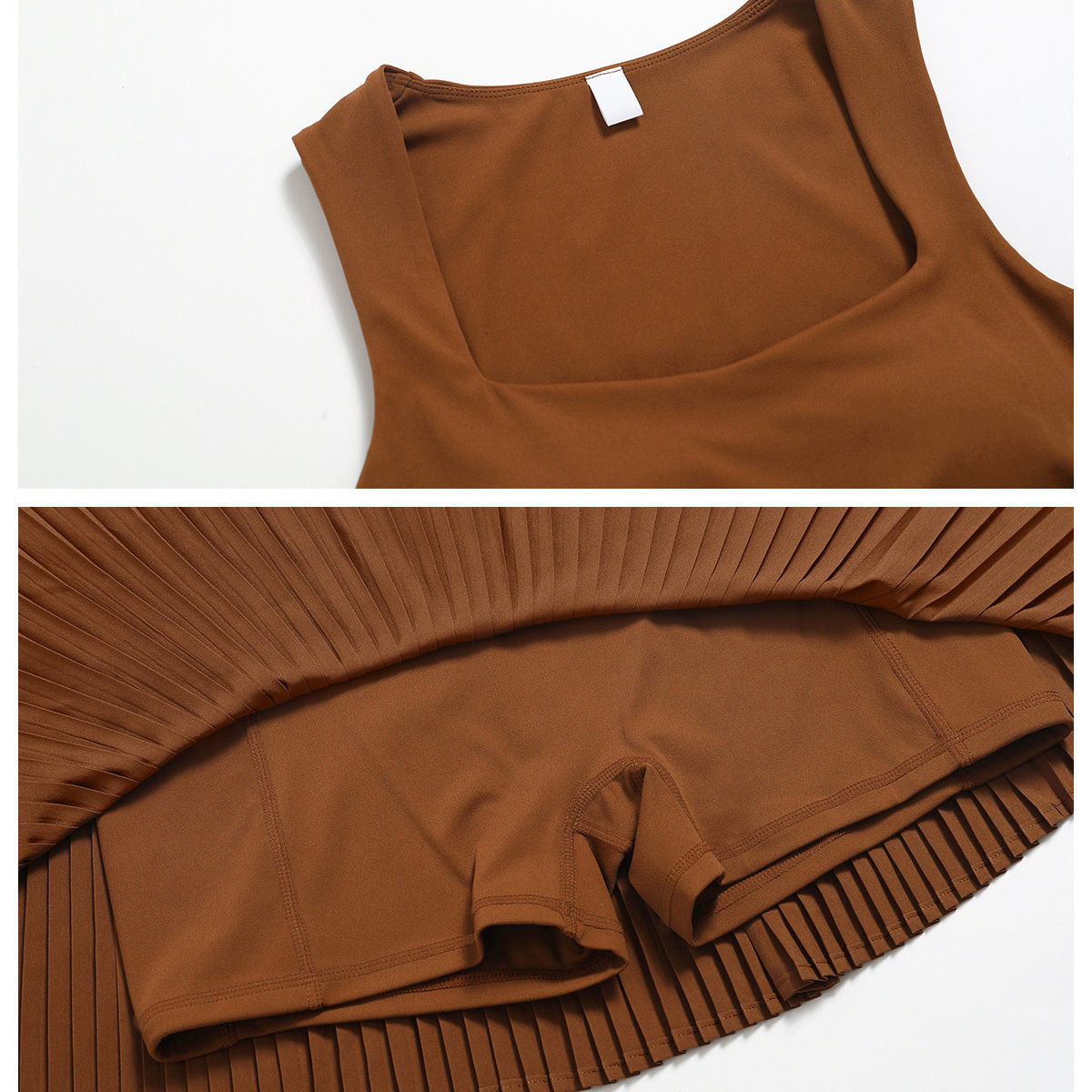 New Women Yoga Set Tennis Vest Clothing Casual Golf Wear Workout Gym Outfit Sport Dress With Shorts Underneath 8782