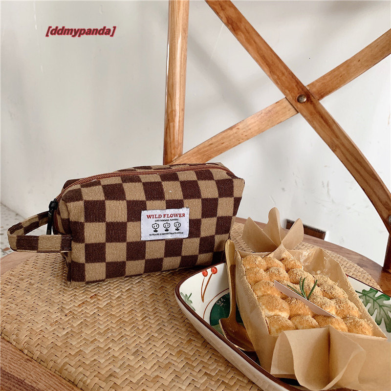 Korean Corduroy Handheld Makeup Toiletry Storage Bag, Portable Wallet for Women #13 ddmypanda