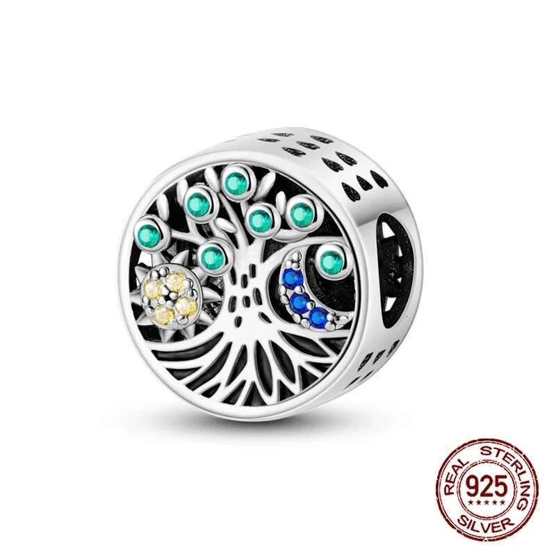 925 Sterling Silver Green Series wer Tree Apple Pendant DIY Fine Beads Fit Original Charms Bracelet Women Jewelry Diy
