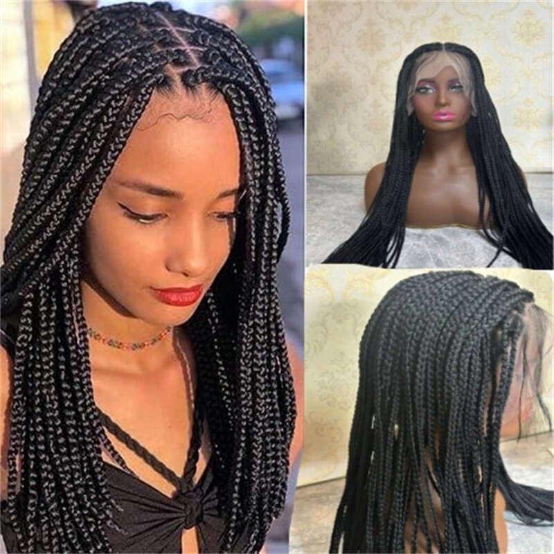 Synthetic Hair Front For Women High Density Fiber Lace Wig Cosplay Black Soft Curly Braided Wigs Sale Glueless