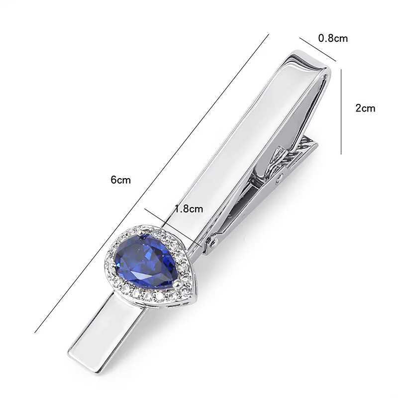 High end mens tie clip mens fashionable wedding dress necklace accessories jewelry luxury water droplet zircon tie clip mens gift W240914