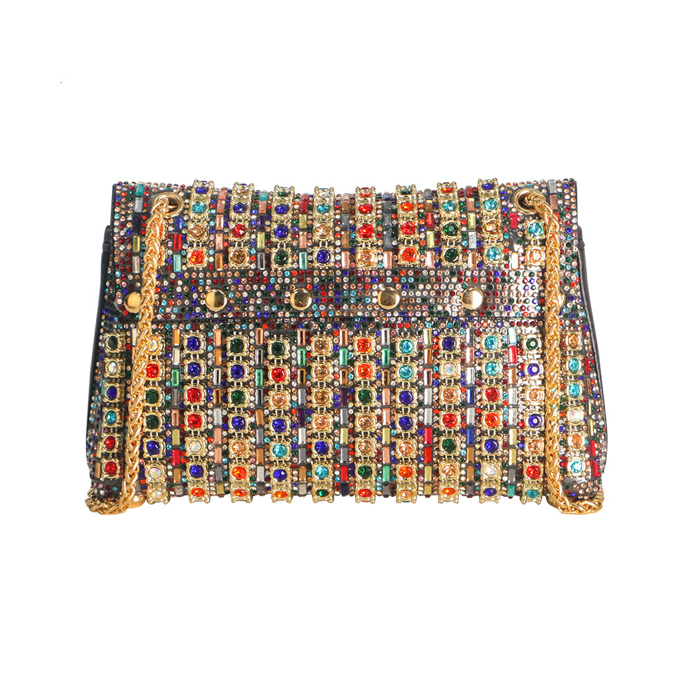 2024 New Celebrity Crossbody Evening Fashionable Diamond Inlaid with High Quality and Exquisite Square Women's Handheld Bag