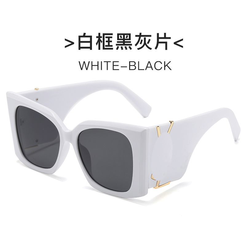 Retro Black Square Women Sunglasses Luxury Large Frame Gradient Glasses New Fashion Cat Eye Oversized Sunglasses