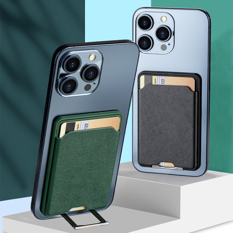 Magnetic Phone Card Holder for iPhone 16 15 14 13 12 promax Magsafe cellphone Leather Wallet Case with MagSafe Magnet