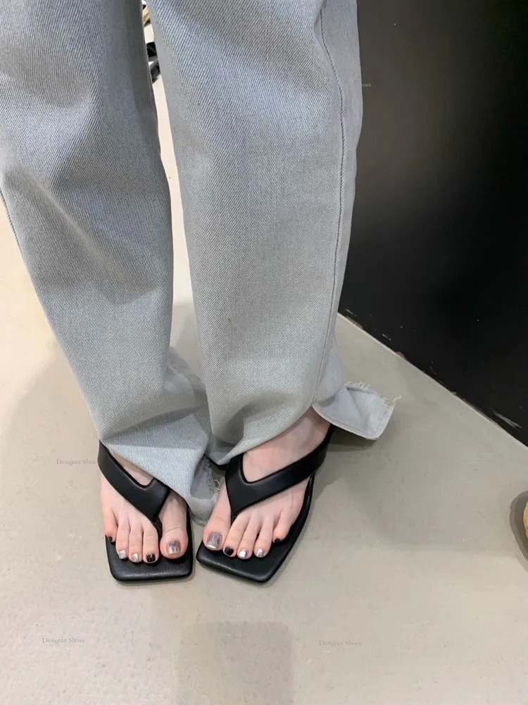 Slippers Gainew Fashion Women Outside Summer Comfort Orange White Black Couples Thick-Soled Non-Slip Slippers Eur36-40