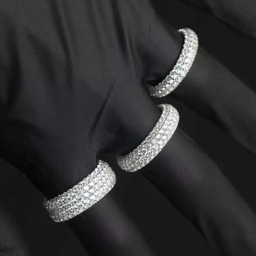 Fashion design Solid sier Iced out Free fire moissanite dia ring for mens hiphop jewelry