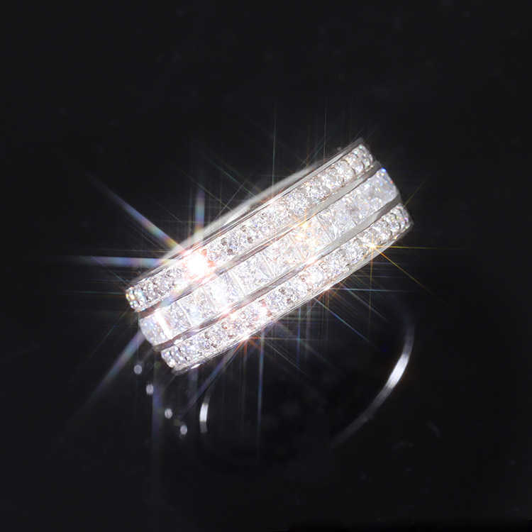 Fashion Design 925 Solid Silver With iced out GRA Round Moissanite diamond For Mens Hiphop Rings