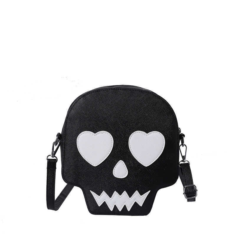 CMM Personalized Fashion Bag for Women Trendy Cool Skull Small Round Bag Versatile Halloween Single Shoulder Crossbody Bag