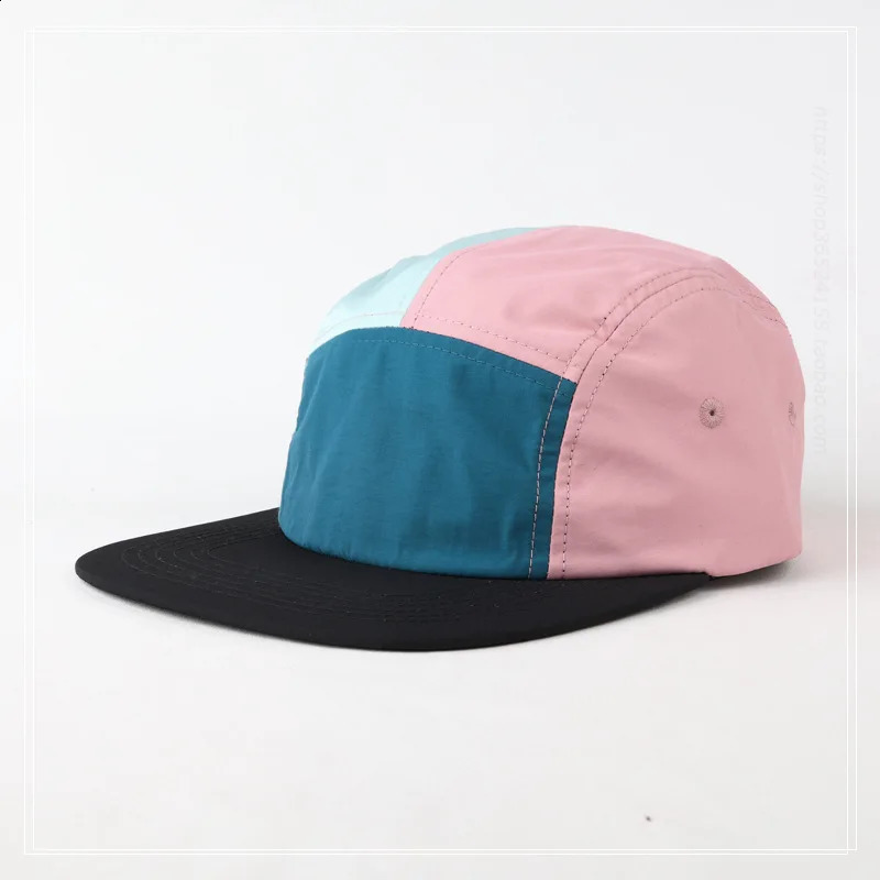 American Color Matching Five-panel Quick-drying Cap for Men and Women Waterproof Soft Top Outdoor Sports Flat Edge Baseball Hat 240913