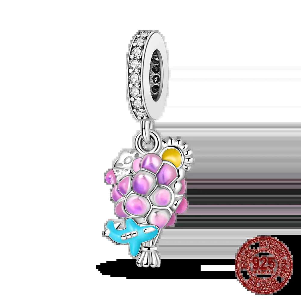 925 2024 Newest Charm Bead Hot Air Balloon Colorful Sterling Silver LOVE Family Dangle Fit Original Bracelet DIY Jewelry