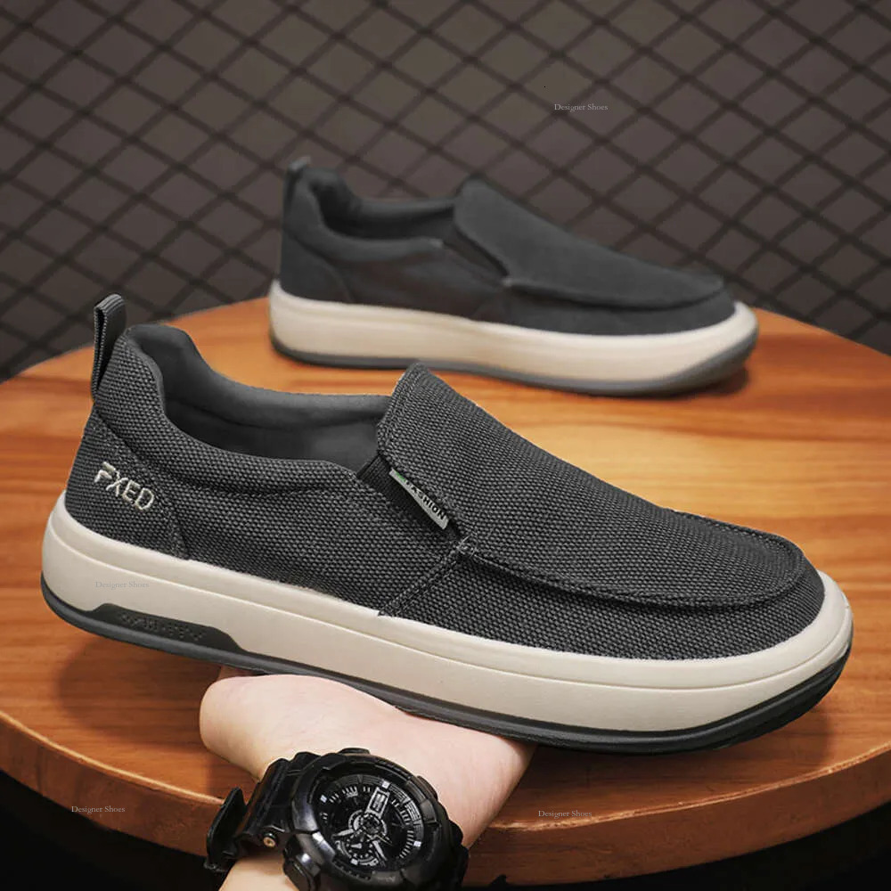 Casual Men's Breathable Canvas Slip Comfort Slip-On Loafer Soft Penny For Men Lightweight Driving Boat Shoes Loafers -On s