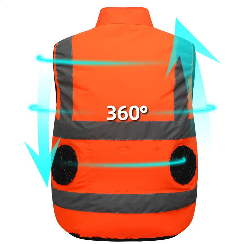 Summer Worker Cooling Vest Men Fan Vest Air Conditioning Clothes Luminous Fan Work Clothes Usb Fan Jacket Body Cooling Clothes 240912