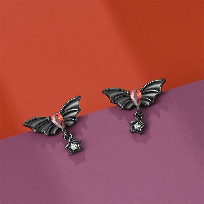 New Halloween Art Series 925 Sterling Silver Horror Pumpkin Bat Spider Ghost Glowing Earrings For Women Party Jewelry
