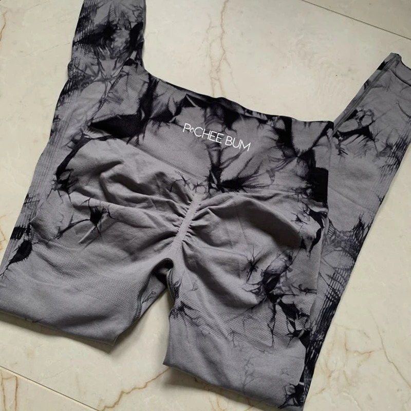 Pcheebum Seamless Legs Womens Bubble Gum Tie Dye Lightning Marble Pants Fitness Gym Exercise 240913