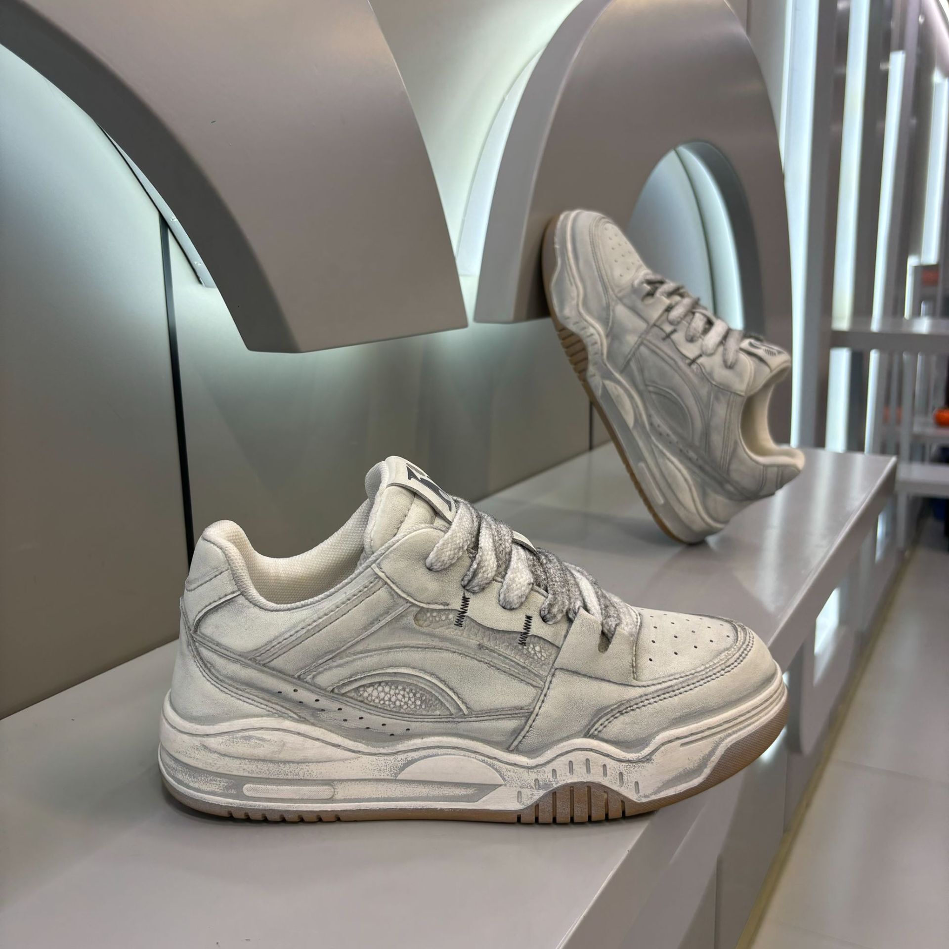 Ddmybear China-Chic Worn-Out Skates Men's Versatile Breathable Low Top 2024 Autumn New Fashion Brand Sports Casual Shoes Chinese Brand Shoes F915