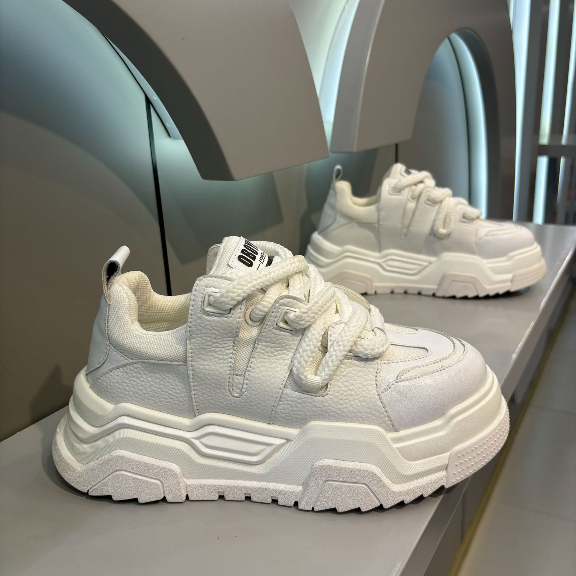 Ddmybear Thick Soled Height Increasing White For Men In Autumn, Fashionable And Breathable Casual Shoes, Versatile Sponge Cake Shoes Chinese Brand Sho