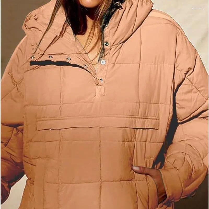 Women's Jackets Winter Hooded Women Cotton Jacket Collapsible Short Coat Casual Loose Pullover Quilted Womens Warm Puffer Feminina