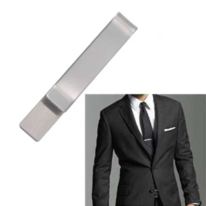 10 pieces of stainless steel pen holder diary notebook paper folder gold/silver colored metal business tie clip brushed wallet W240914