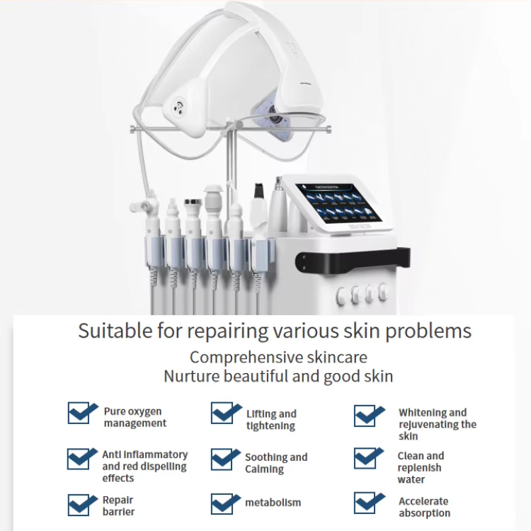 New Upgrade Large Bubble Skin Management Machine 12 in 1 Hydro Microdermabrasion + Photodynamic Cosmic Oxygen Mask Anti-aging Skin Rejuvenation Exfoli
