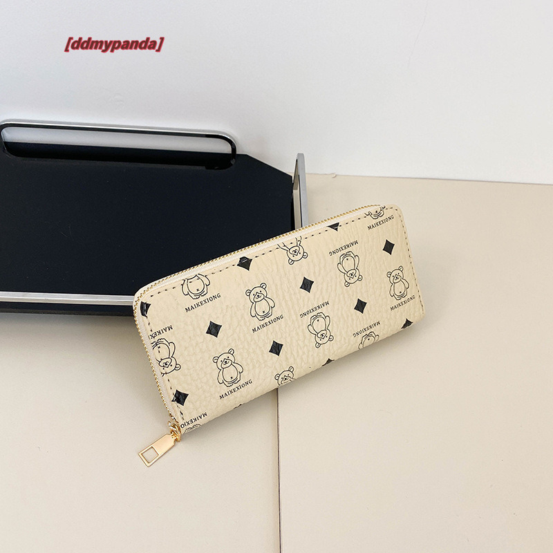 2024 New Han Chao Women's Wallet, Bear Print, Single Zipper, Multi Card Portable Travel Fashion Phone Bag #13 ddmypanda