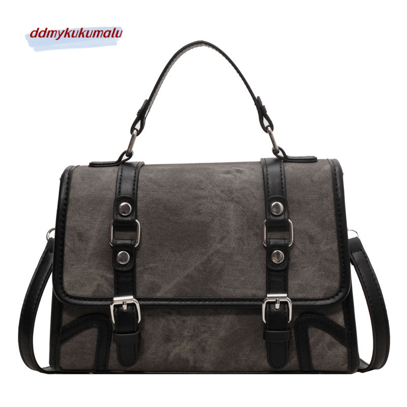 Fashionable frosted British small square 2023 autumn and winter new style versatile women's crossbody bag H7.16#36 ddmykukumalu
