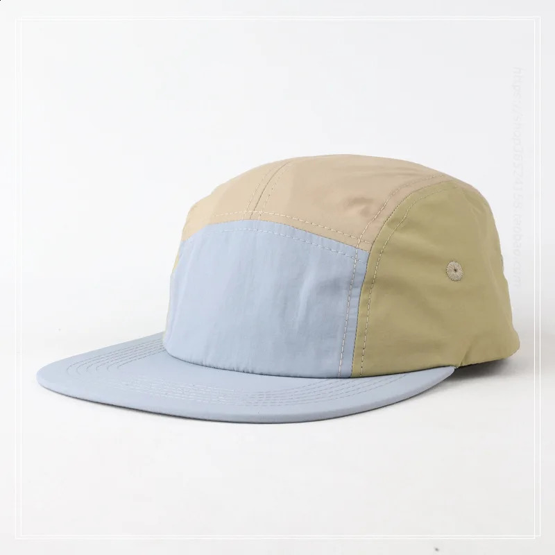 American Color Matching Five-panel Quick-drying Cap for Men and Women Waterproof Soft Top Outdoor Sports Flat Edge Baseball Hat 240913