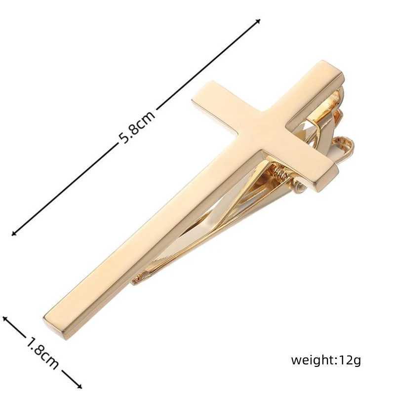 Classic mens and womens tie clips high-quality metal 4-color hand polished smooth cross clip set accessories jewelry W240914