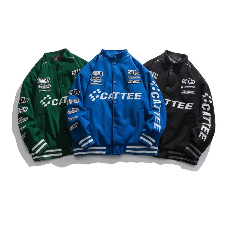 autumn and winter leisure loose hip-hop jacket Y2K high arcade car embroidered men and women baseball uniforms jacket 240911